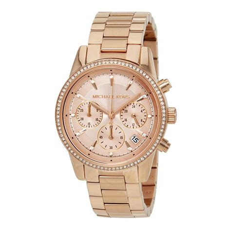 michael kors ritz chronograph watch rose gold|mbnghy6474.